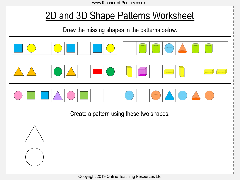 Fun and Engaging Shape Pattern Worksheets for Kindergarten Learning