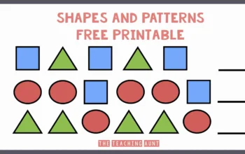 Shape pattern worksheets for kindergarten