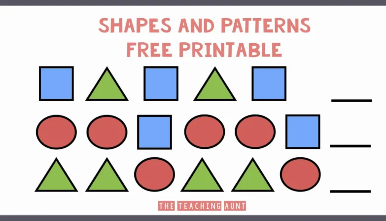 Shape pattern worksheets for kindergarten